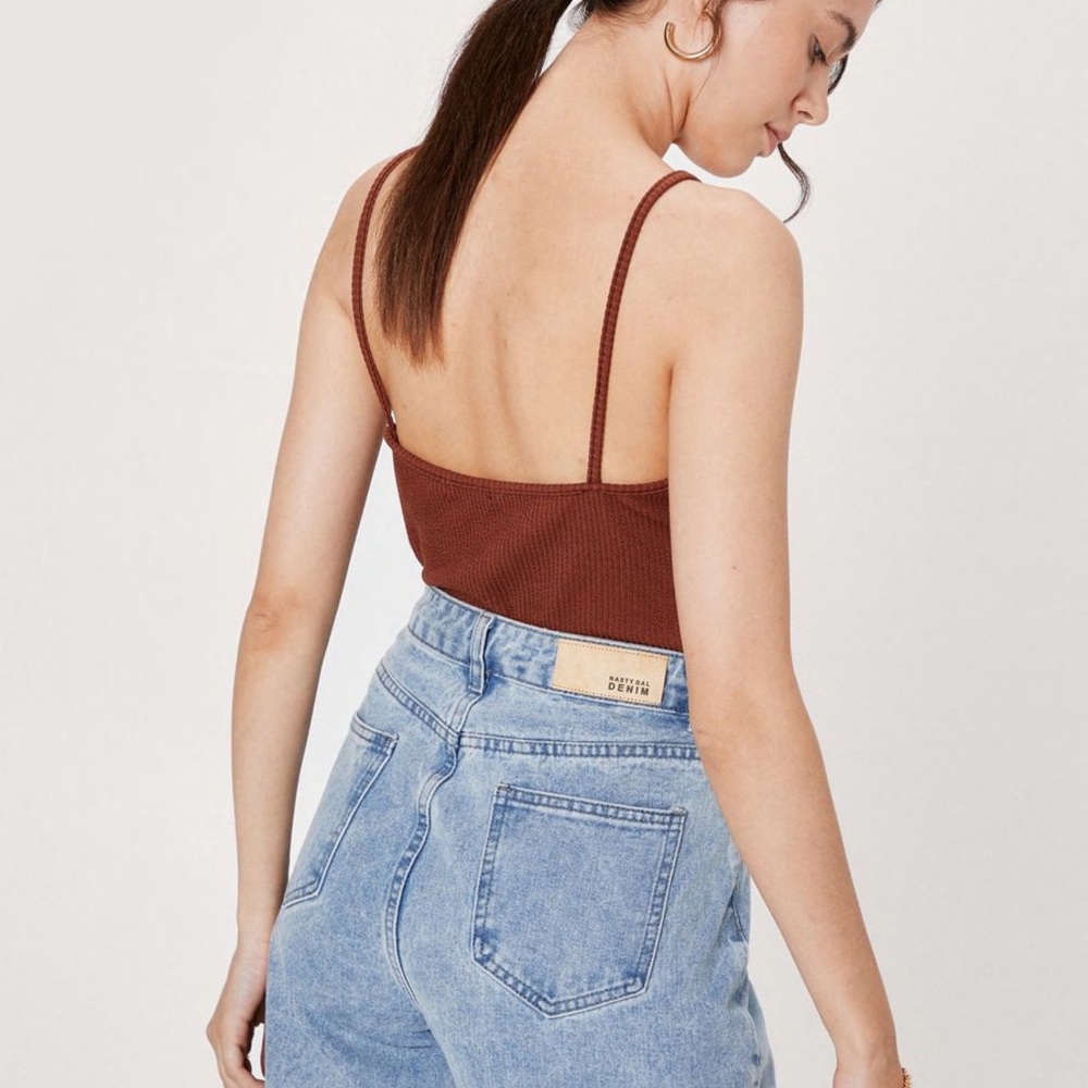 Nasty Gal Recycled Double Strappy Cut Out Bodysuit - Picture 4 of 4